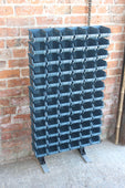 Freestanding Louvre Panel Parts Storage Bin Rack with 72  Bins