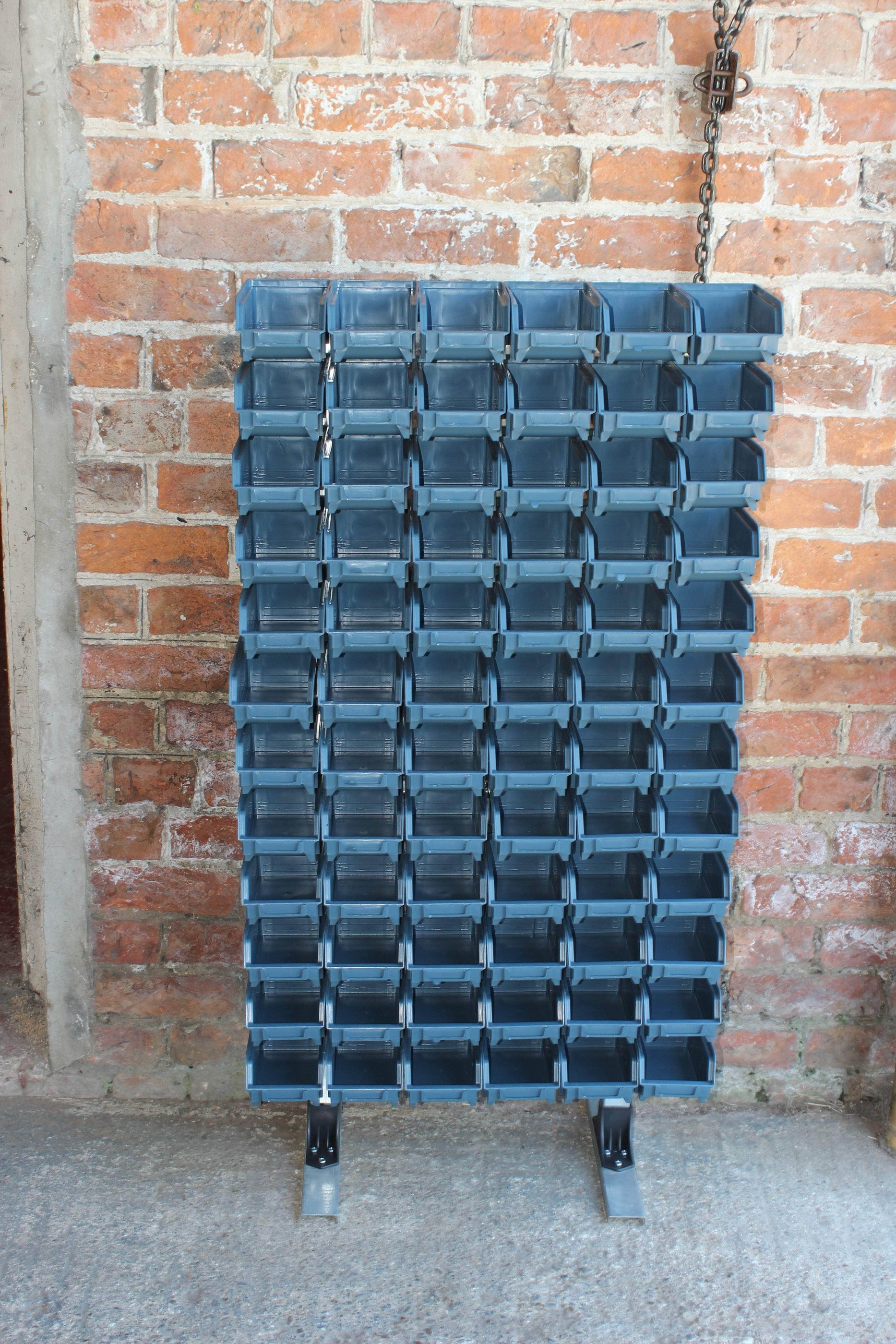 Panel Parts Storage Freestanding Louvre Panel Parts Storage Bin Rack with 72 Bins 1250mm H ...