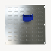 square louvre back panel with parts storage bin