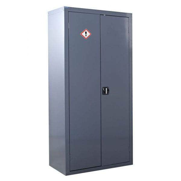 grey hazardous substance cupboard