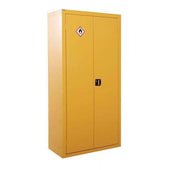 yellow hazardous substance cupboard