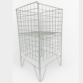 Silver Dump Bin with adjustable bottom side view