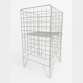 Silver Dump Bin with adjustable bottom front view