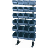 Freestanding Louvre Panel Parts Storage Bin Rack with 24 Bins - Filstorage