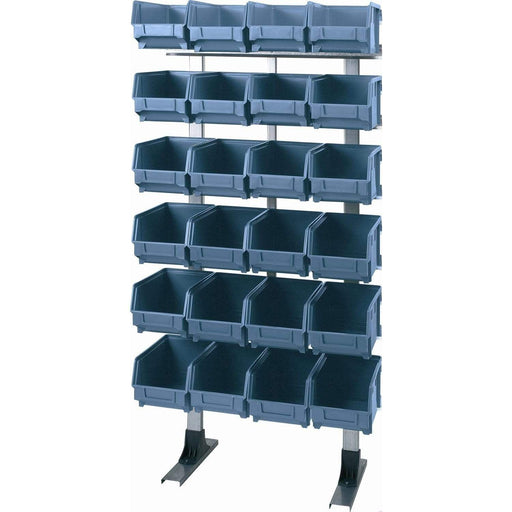 Freestanding Louvre Panel Parts Storage Bin Rack with 24 Bins - Filstorage