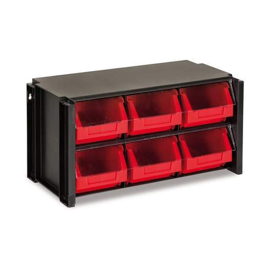 Dust Resistant Small Parts Storage Parts Bin Compartment Organiser Unit (4 bin options) - Filstorage 6 Drawers