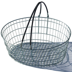 Oval Wire Shopping Basket - Grey Handle