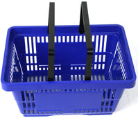 Plastic Shopping Basket 22L - 2 Handles (7 Colours) - Filstorage Blue