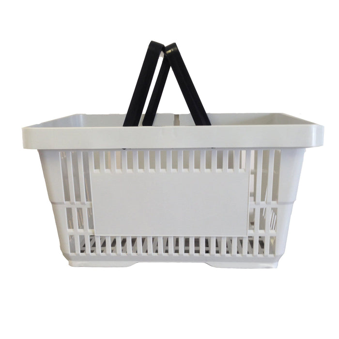Plastic Shopping Basket 22L - 2 Handles (7 Colours) - Filstorage Grey