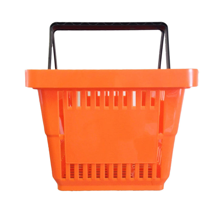 Plastic Shopping Basket 22L - 2 Handles (7 Colours) - Filstorage Orange