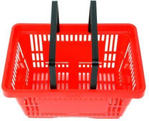 Plastic Shopping Basket 22L - 2 Handles (7 Colours) - Filstorage Red
