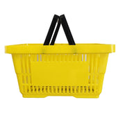 Plastic Shopping Basket 22L - 2 Handles (7 Colours) - Filstorage Yellow