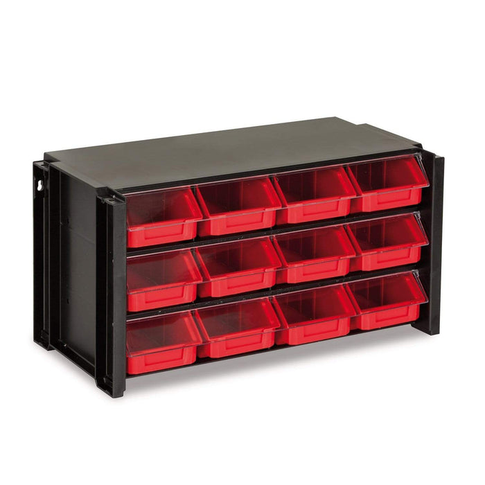 Dust Resistant Small Parts Storage Parts Bin Compartment Organiser Unit (4 bin options) - Filstorage 12 Drawers