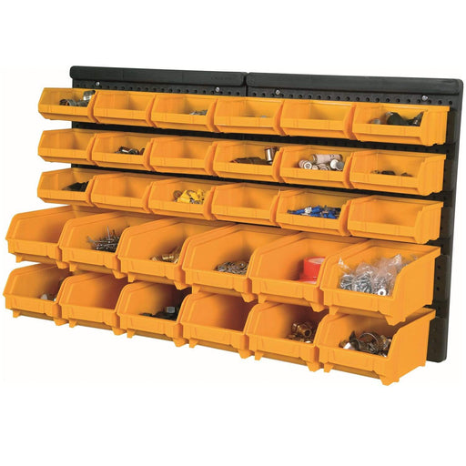Large Wall Panel Storage Kit with 30 Parts Bins - Filstorage