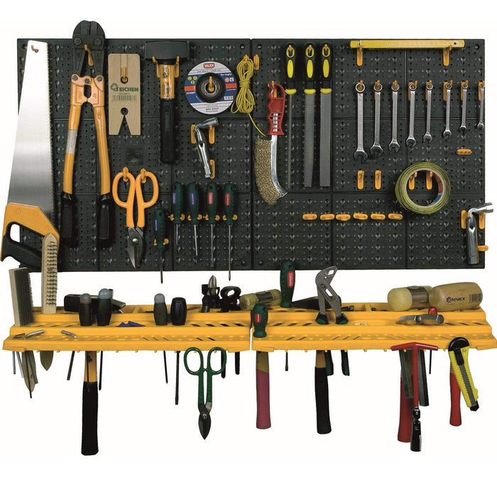 Large Workshop Tool Storage Wall Board Organiser Panel & Rack Pegboard with Hooks - Filstorage Tool Board
