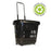 Set of 5 Bundle: Plastic Shopping Trolley Basket 34L (6 Colours) - Filstorage Black