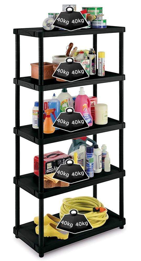 Solid Recycled Plastic Shelving 40kg/level 4080S/5 - Filstorage