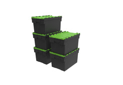 Loadhog Heavy Duty Plastic Storage Container with lid Pack of 5 (Four Colours) - Filstorage