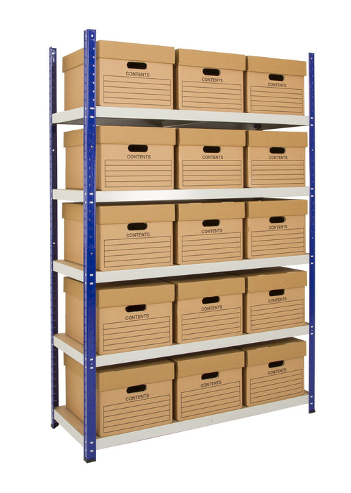 Clicka 265 Shelving Unit with 15 Archive Storage Boxes - Filstorage