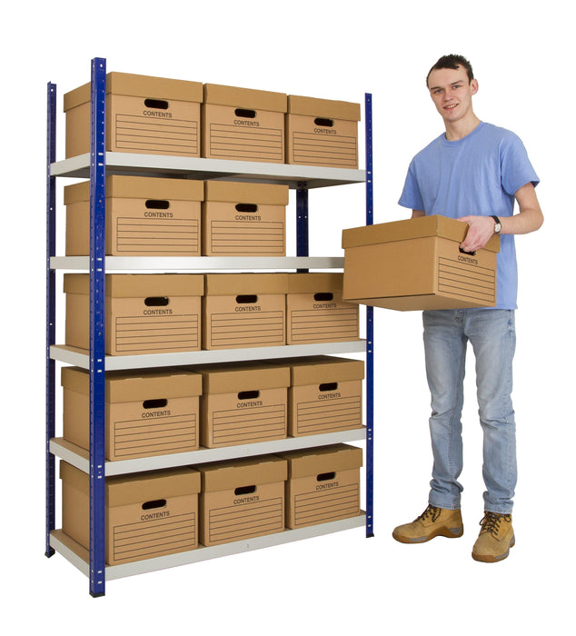 Clicka 265 Shelving Unit with 15 Archive Storage Boxes - Filstorage