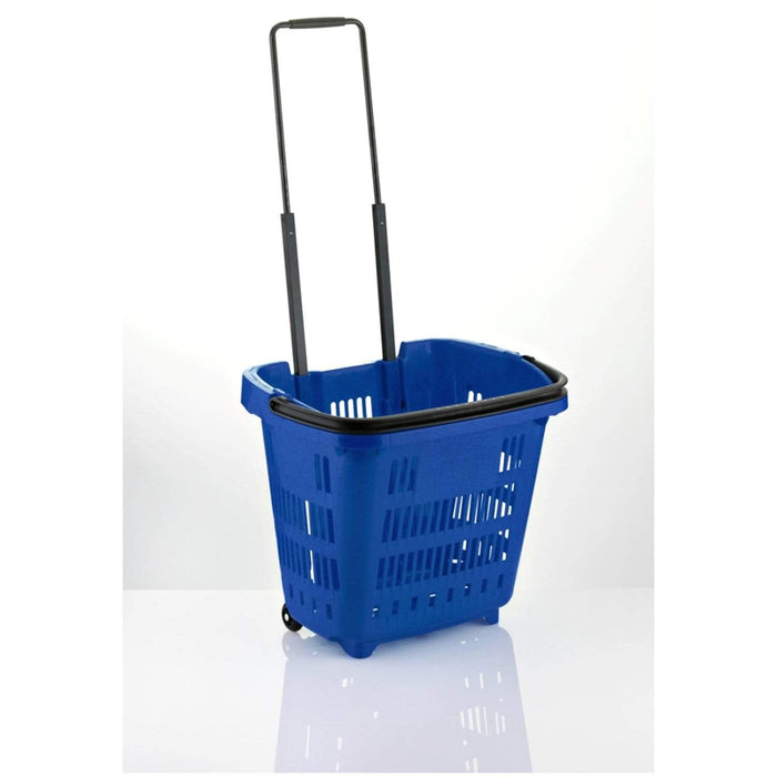 Plastic Shopping Trolley Basket 34L (5 Colours) - Filstorage Blue