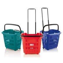 Plastic Shopping Trolley Basket 34L (5 Colours) - Filstorage