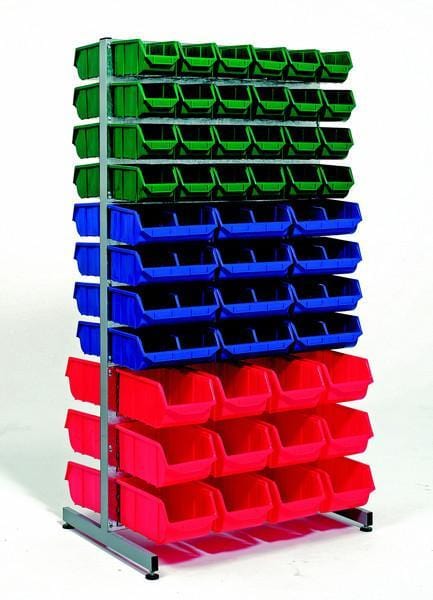 Double-Sided Louvre Panel Rack for use with Parts Bins - Filstorage