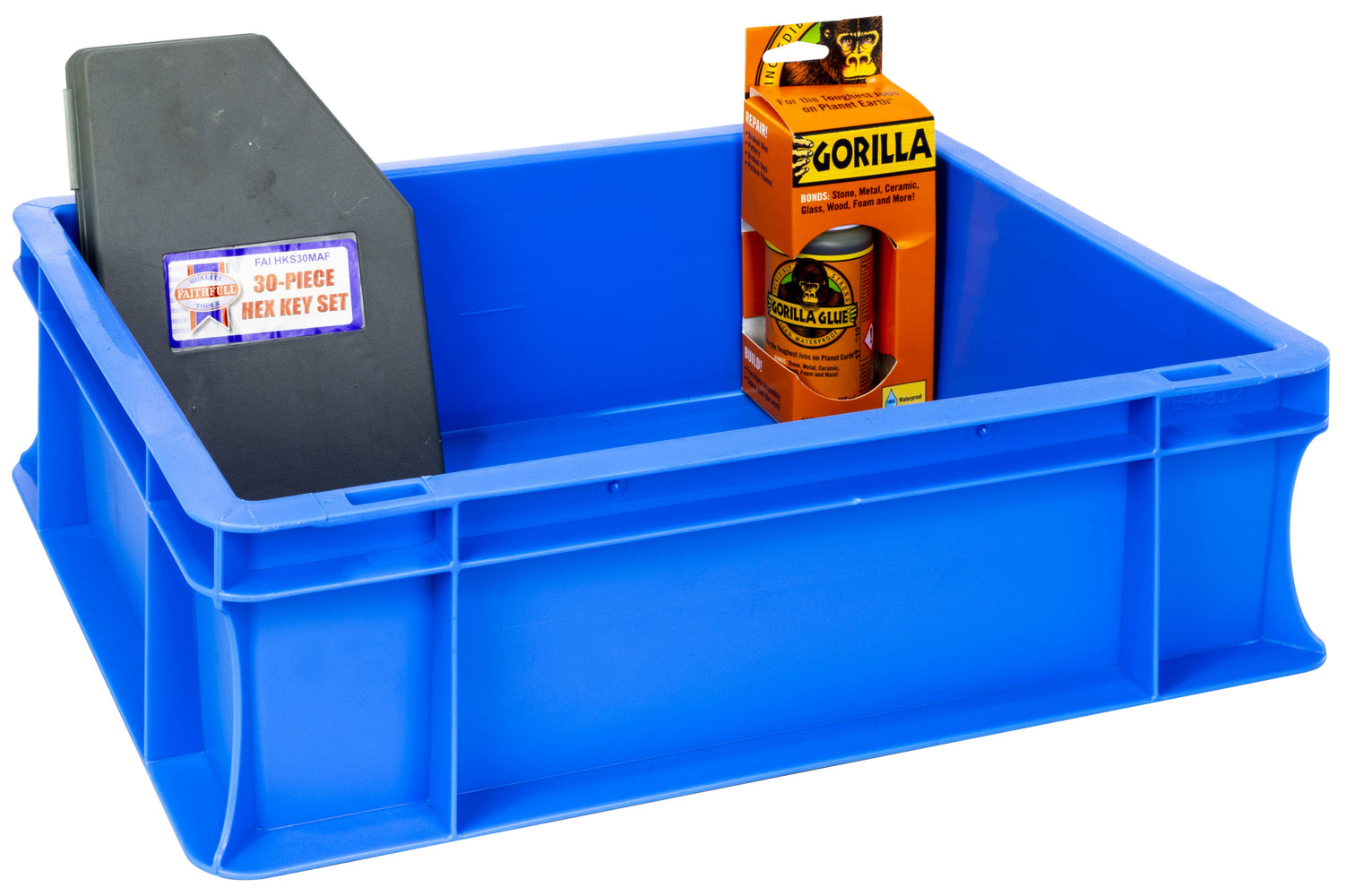 Coloured Euro Stacking Containers (4 Sizes) - Filstorage 10L (Pack of 5) 400 x 300 x 120mm / Blue
