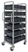 Euro Stacking Container Tray Trolleys - Filstorage Complete 6 Tier Trolley with 170mm high Euro Containers