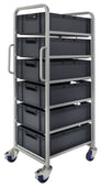 Euro Stacking Container Tray Trolleys - Filstorage Complete 6 Tier Trolley with 200mm high Euro Containers