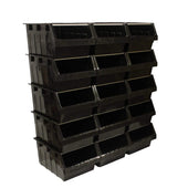 Black Container Pick Wall - 15 Supra Bins - Filstorage 15 x FBSUPRA 8 Black
