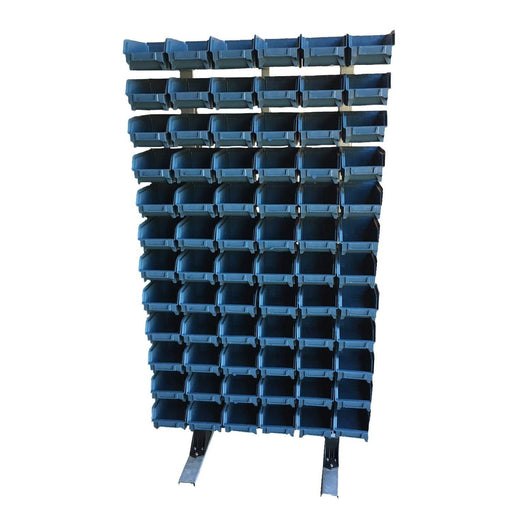 Freestanding Louvre Panel Parts Storage Bin Rack with 72 Bins - Filstorage