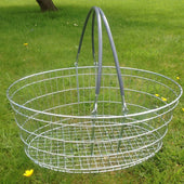 Oval Wire Shopping Basket - Grey Handle - Filstorage
