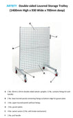 Mobile Double-Sided Louvre Panel Parts Storage Trolley - Filstorage