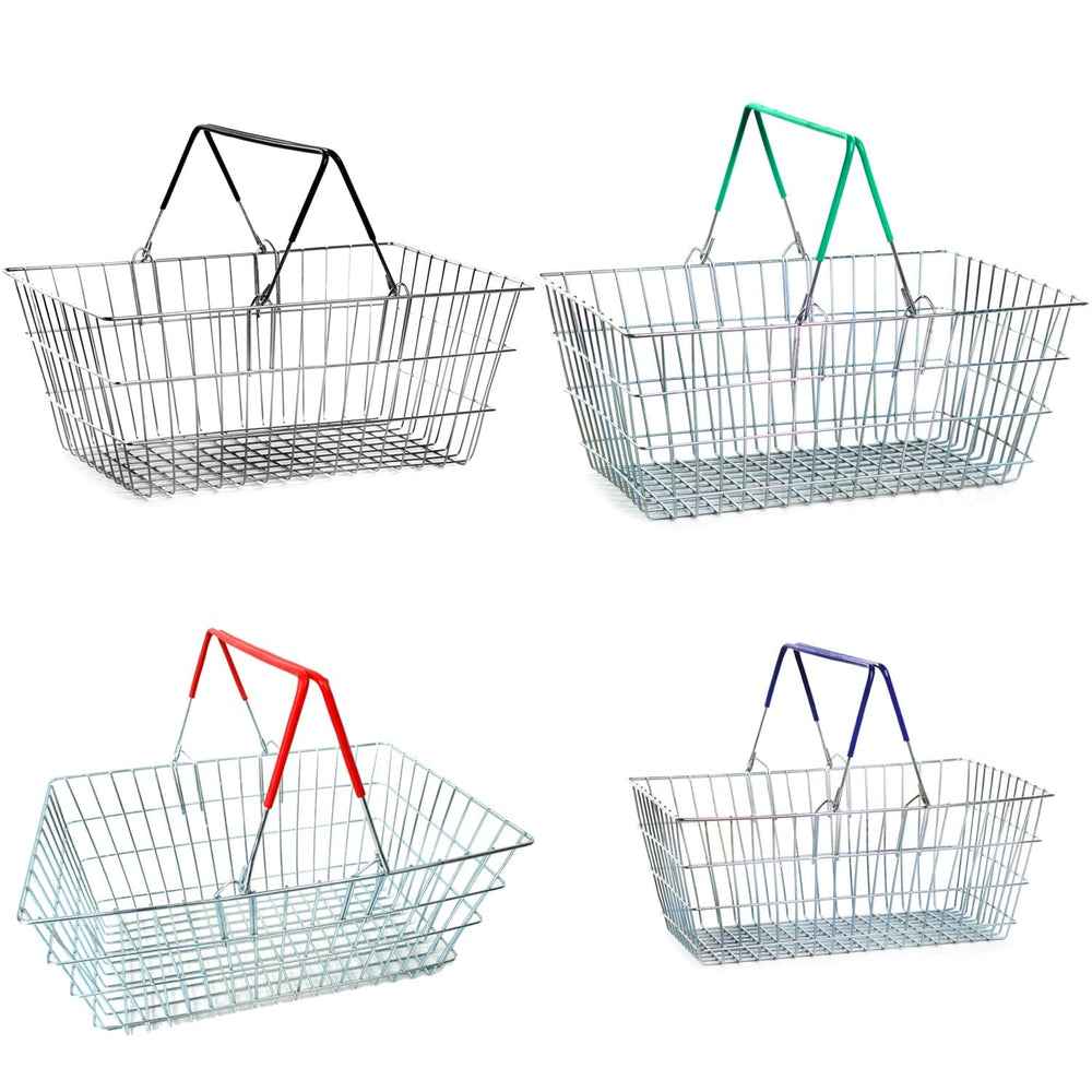 Wire Shopping Baskets Black Handles 21L (4 Colours) - Filstorage