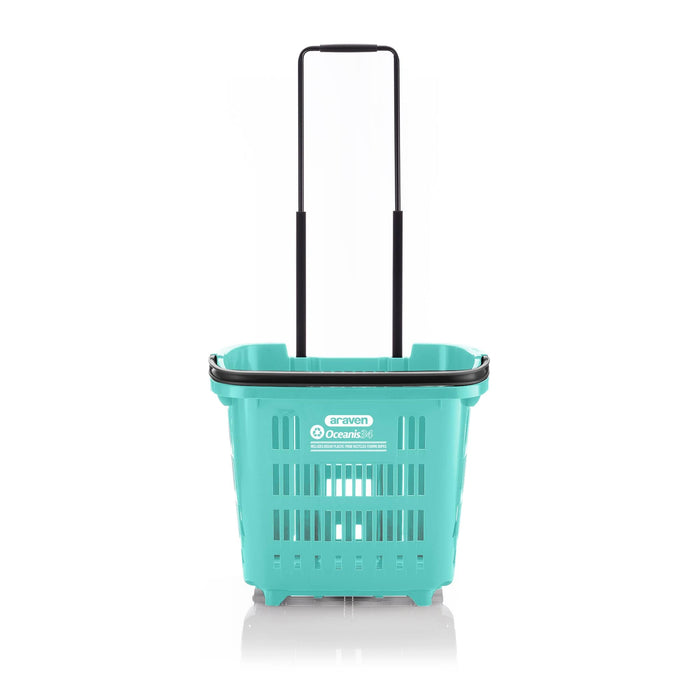 Set of 5 Bundle: Plastic Shopping Trolley Basket 34L (6 Colours) - Filstorage Oceanis