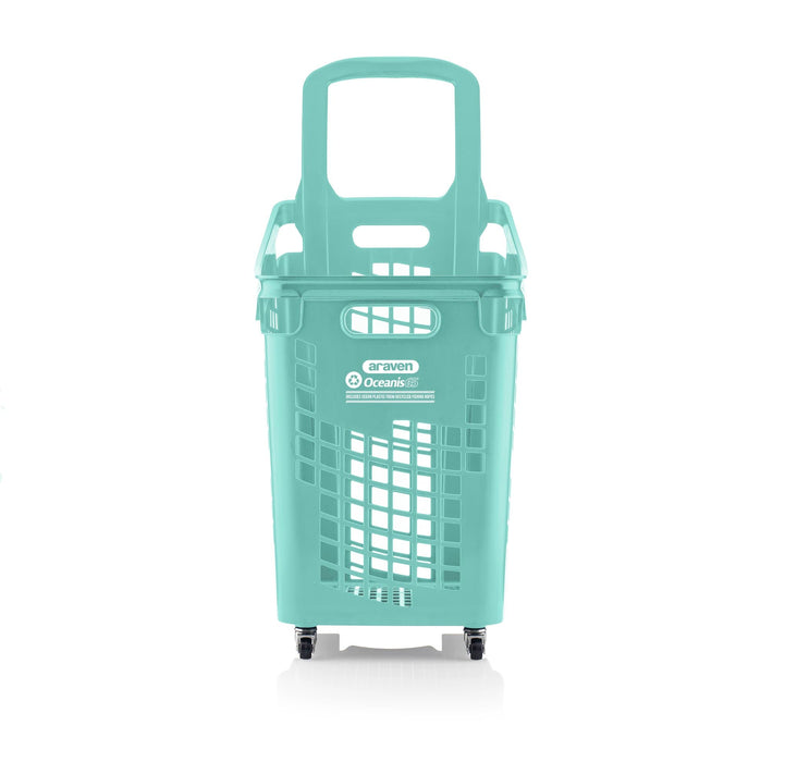 X-Large 4 Wheel Plastic Trolley Basket 65L (4 Colours) - Filstorage Oceanis