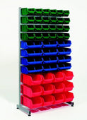 Single-Sided Louvre Panel Rack for use with Parts Bins - Filstorage