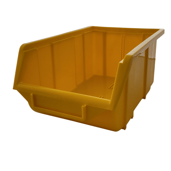 Yellow Stackable Plastic Storage Parts Bins (5 sizes)