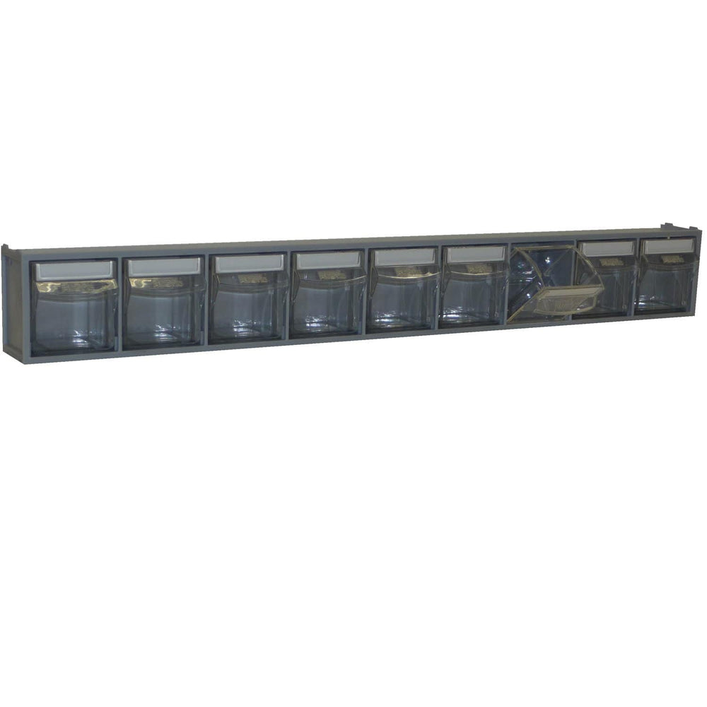 Van Storage Tilt Bin 9 Grey & Locking Bar - Filstorage