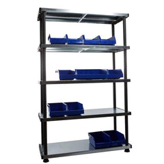 Steel & Plastic Shelving Unit 120kg/level (2 variations)