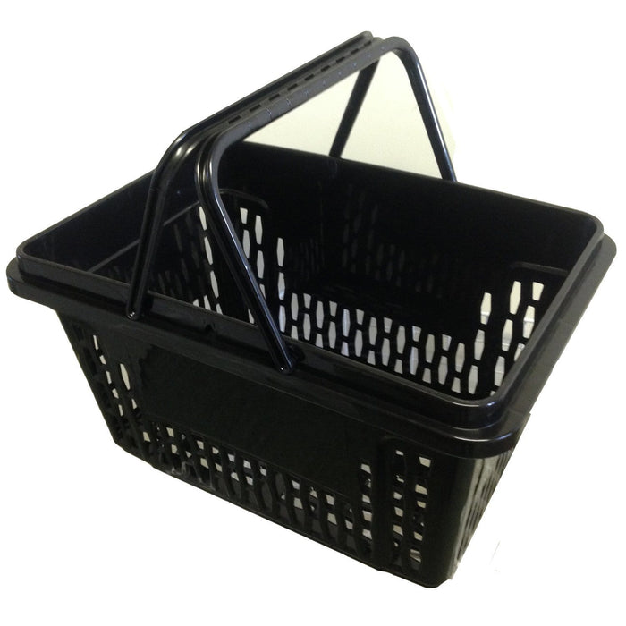 X-Large Black Plastic Shopping Basket (28L) - Filstorage