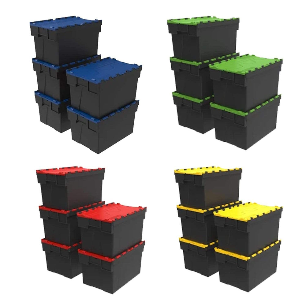 Loadhog Heavy Duty Plastic Storage Container with lid Pack of 5 (Four Colours) - Filstorage