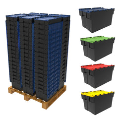 Loadhog Heavy Duty Plastic Storage Container with lid Pack of 85 (Four Colours)